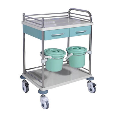 Hospital Furniture Crash Cart Table Instrument High Quality Medicine Four Wheels Medical Stainless Steel Clinical Trolley