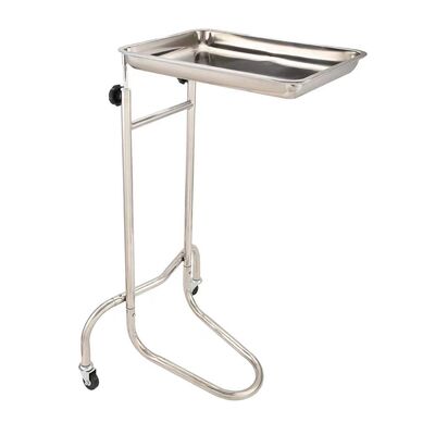 Stainless Steel Portable  Medical Instrument Tray Stand Mayo Tray with Wheels